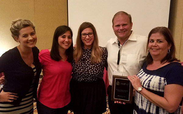 Members of Global Knowledge's Red Hat team with Red Hat's Karl Reynolds